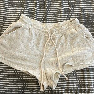 Lou & Grey flecked terry shorts in cream speckle